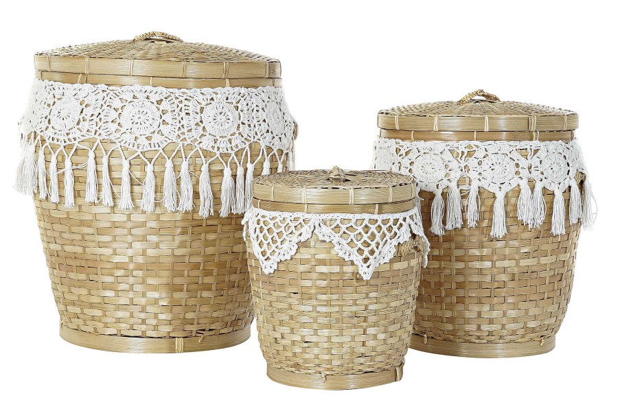 Detall ITEM Cesta Set 3 Bambu 39X39X45 51/30 Natural Hot