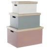 Detall ITEM Caja Set 3 Mdf Mimbre 42X31X24 Rosa New