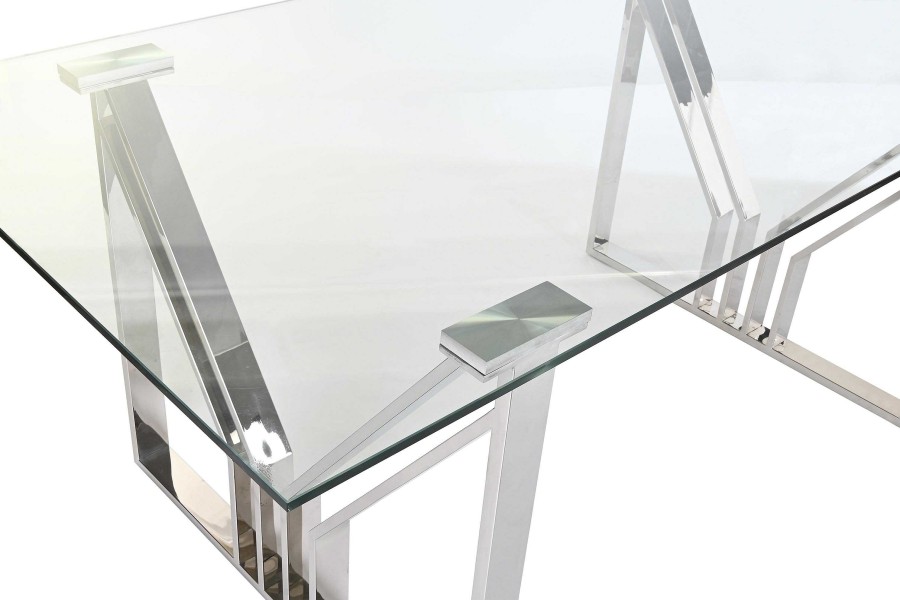 Detall ITEM Mesa Comedor Acero Cristal 180X90X75 Cromado Online