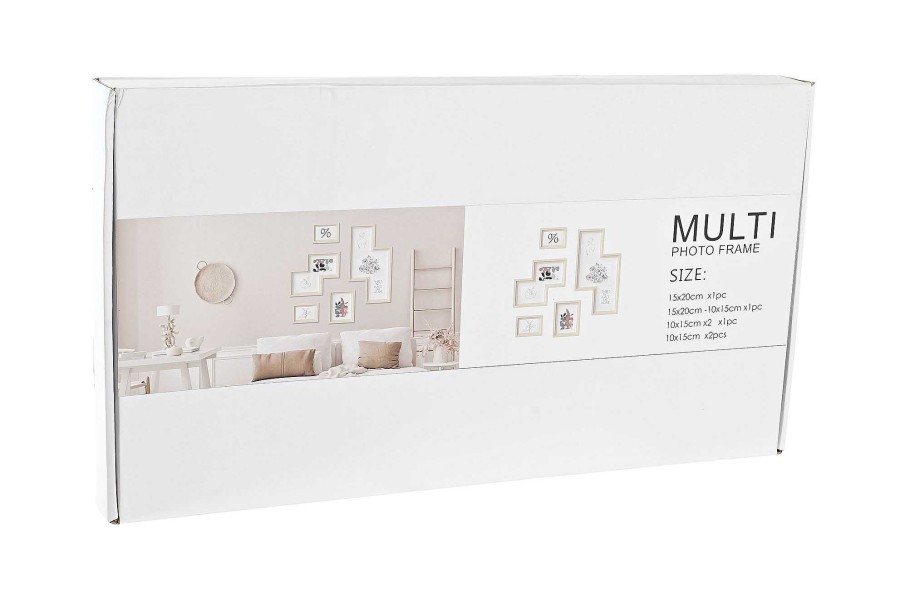 Detall ITEM Marco Foto Set 5 Mdf Cristal 40X1,5X50 Natural Wholesale