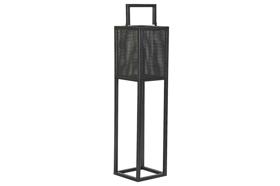 Detall ITEM Portavela Metal Cristal 20X20X82 Negro Online