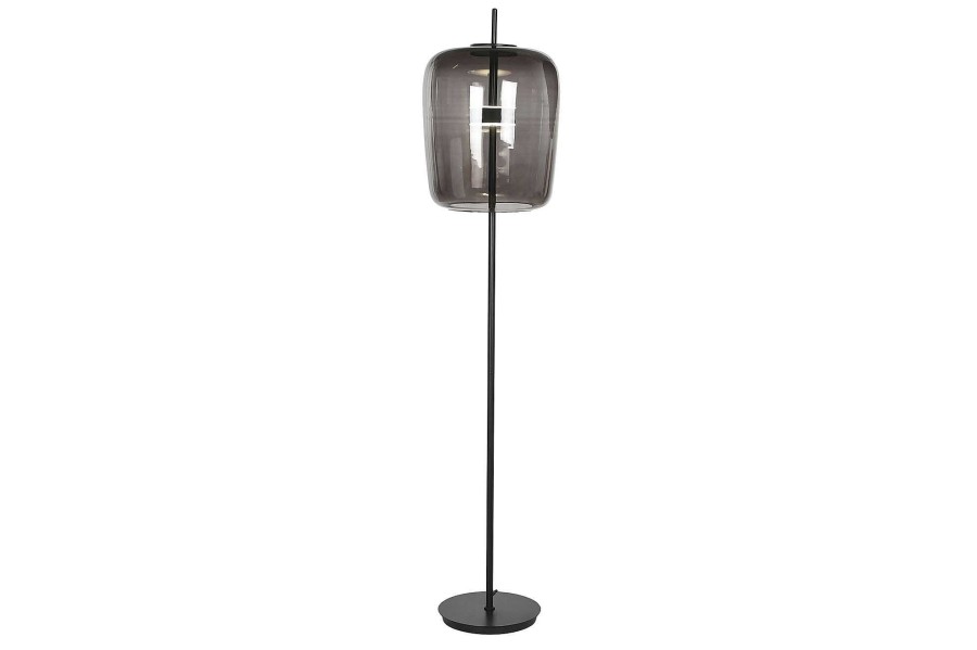 Detall ITEM Lampara Pie Cristal Metal 35X35X168 Negro Best