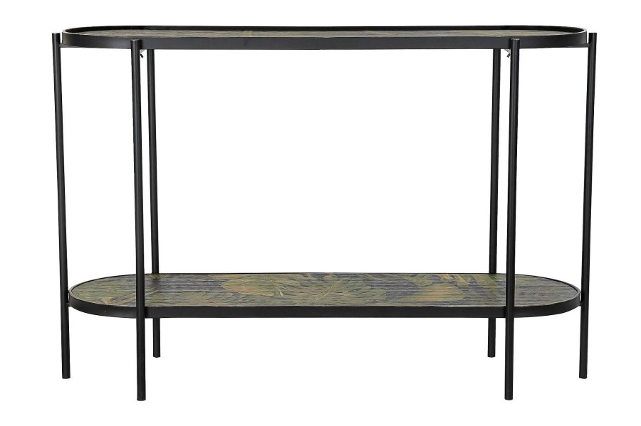 Detall ITEM Consola Metal Mdf 120X41X80 Tropical Negro New