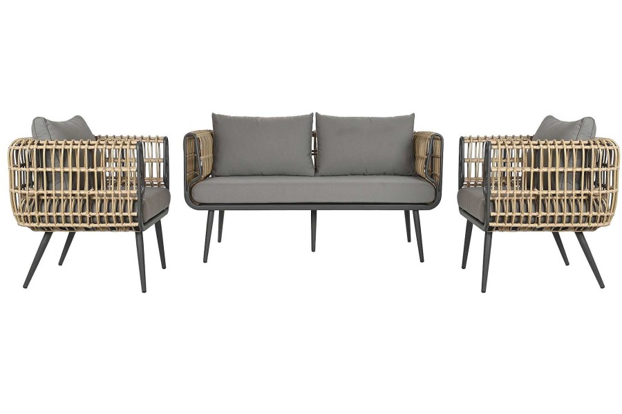 Detall ITEM Sofa Set 4 Ratan Sintetico Aluminio 144X67X74 Online