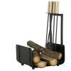 Detall ITEM Lenera Set 4 Acero Madera 11X2,5X57 Negro Hot