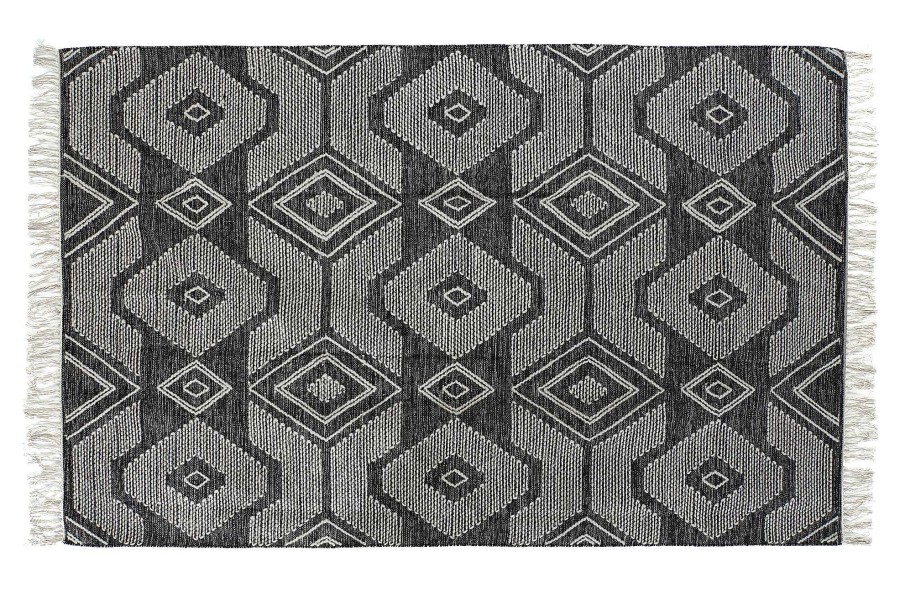 Detall ITEM Alfombra Algodon 200X290X1 1400 Gsm, Flecos Negro Hot