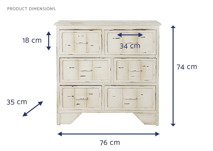 Detall ITEM Cajonera Mdf 76X35X74 Blanco Best