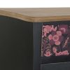 Detall ITEM Cajonera Mdf 76X39X75,5 Floral Negro Clearance