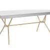 Detall ITEM Mesa Comedor Mango Laton 180X90X76 Rombo Blanco Best