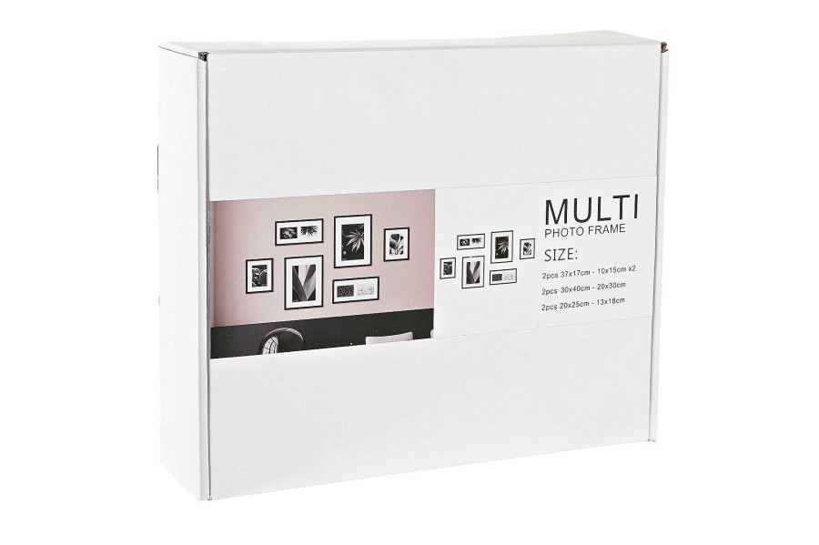 Detall ITEM Marco Foto Set 6 Mdf Cristal 33X2X45 Negro New