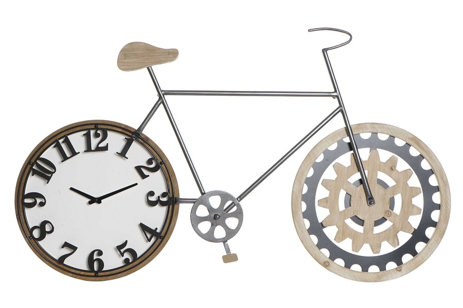 Detall ITEM Reloj Pared Metal Mdf 108X6,4X63,5 Bicicleta Negro Hot