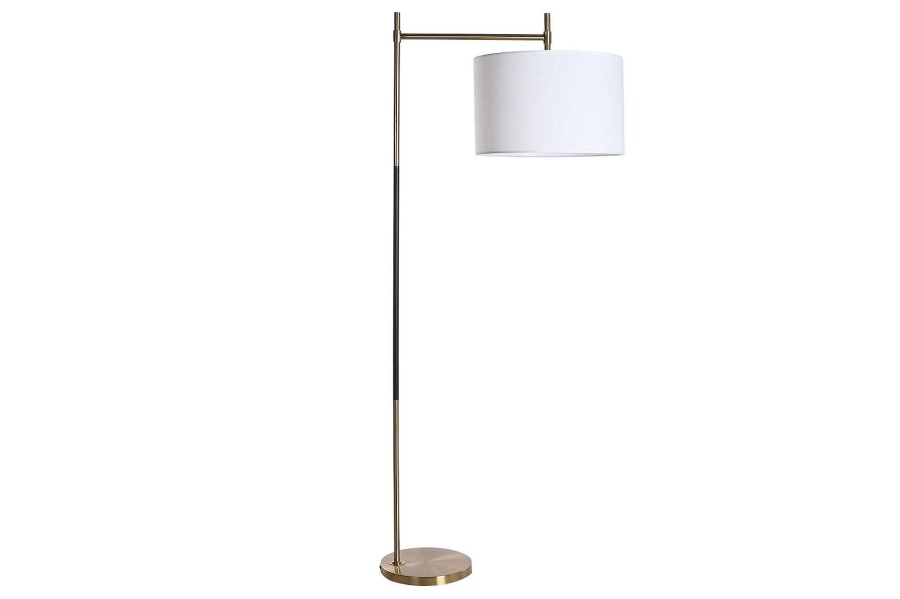 Detall ITEM Lampara Pie Metal Poliester 76X43X169 Dorado New