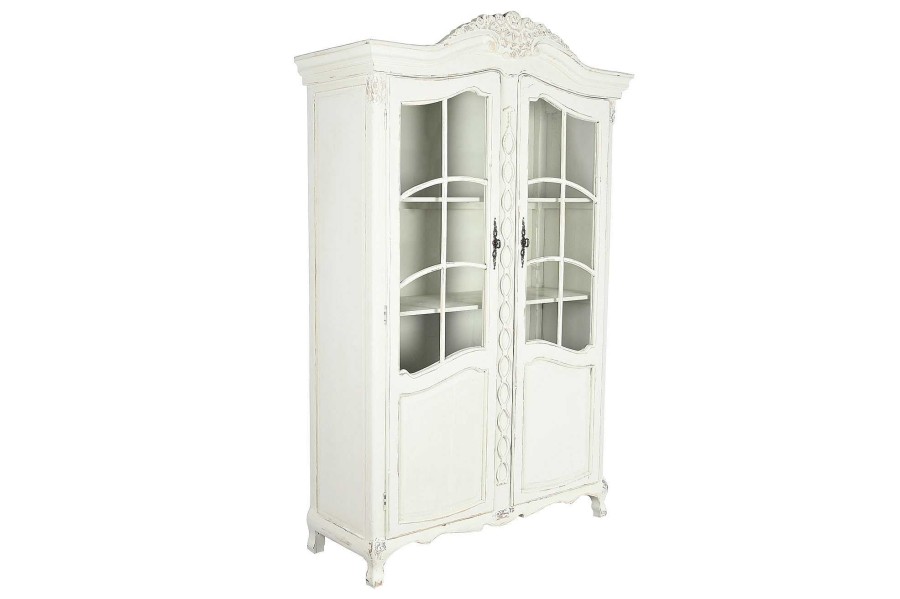 Detall ITEM Vitrina Pino Cristal 133X50X210 Envejecido Blanco Online