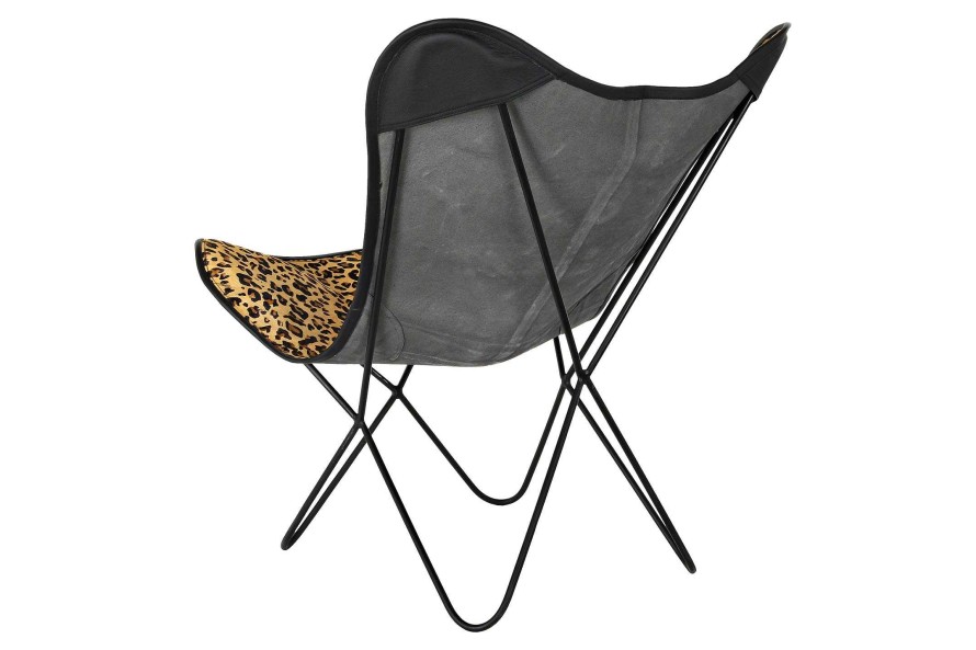 Detall ITEM Silla Metal Piel 73X70X93 Leopardo Negro Online