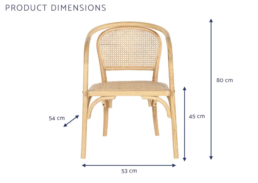 Detall ITEM Silla Olmo Ratan 53X54X80 Natural Best