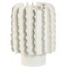 Detall ITEM Jarron Ceramica 18X18X26 Ondas Artesanal Blanco Clearance