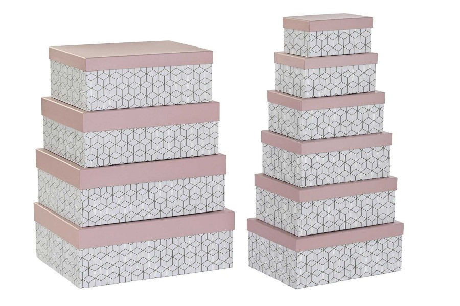 Detall ITEM Caja Set 10 Carton 43,5X33,5X15,5 Rosa Palo Wholesale