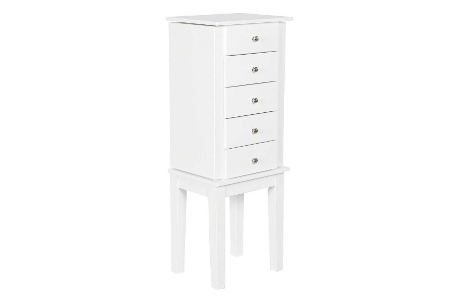 Detall ITEM Joyero Mdf Espejo 34X32X70 5 Cajones Lacado Blanco Hot