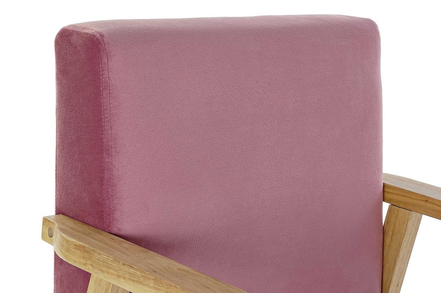 Detall ITEM Butaca Poliester Mdf 61X63X77 Terciopelo Rosa New