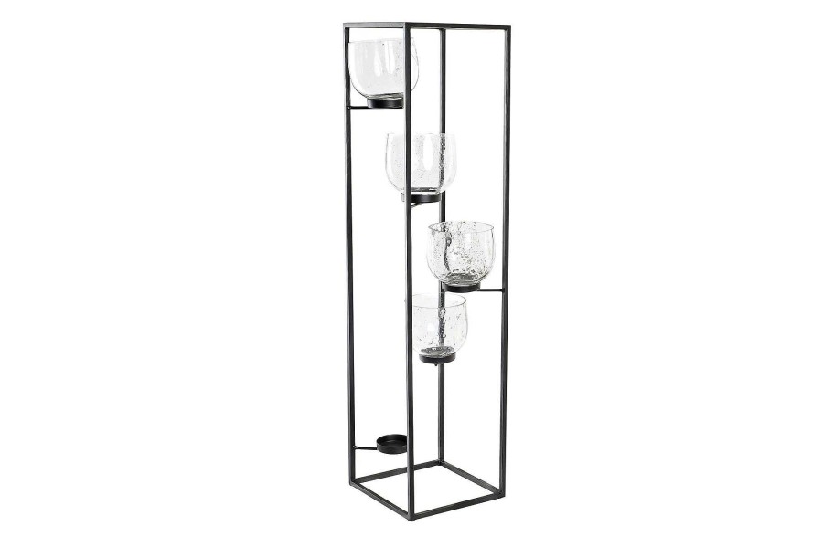 Detall ITEM Portavela Hierro Cristal 18X18X76 5 Portavelas Wholesale