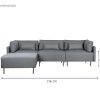 Detall ITEM Sofa Poliester Metal 276X152,5X84 Gris Online