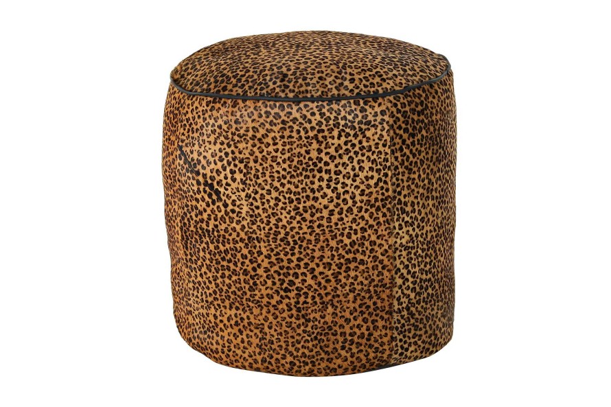 Detall ITEM Reposapies Piel 46X46X50 Leopardo Marron Hot