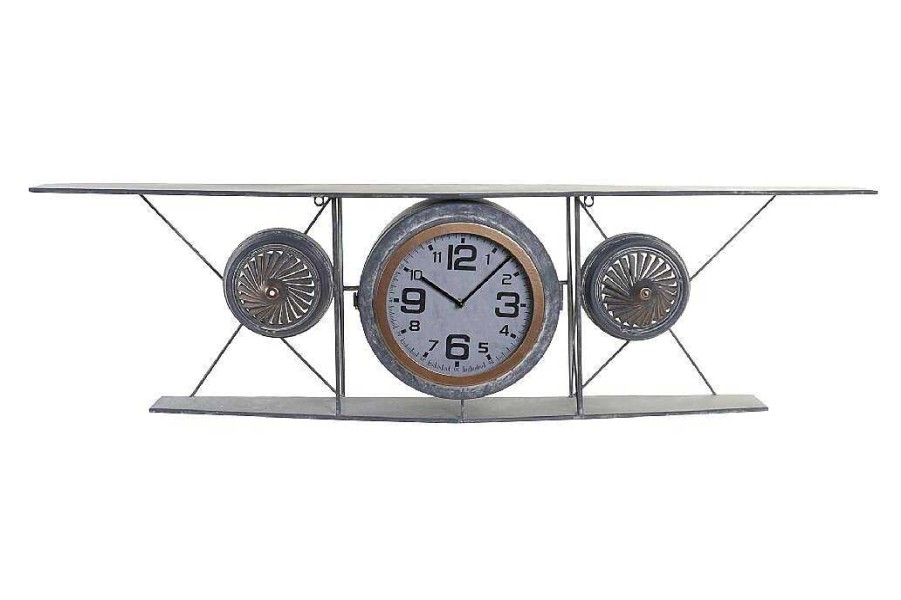 Detall ITEM Reloj Pared Hierro Cristal 120X21X33,5 Avion Best