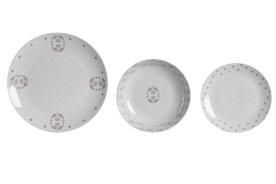 Detall ITEM Vajilla Set 18 Porcelana 27X27X3 Rosa Online