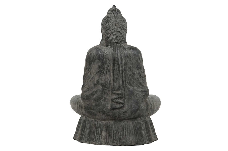 Detall ITEM Figura Terracota 67X50X95 Buda Sentado Gris Patina Wholesale