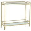 Detall ITEM Camarera Metal Cristal 80X28X81 Ruedas Dorado Wholesale