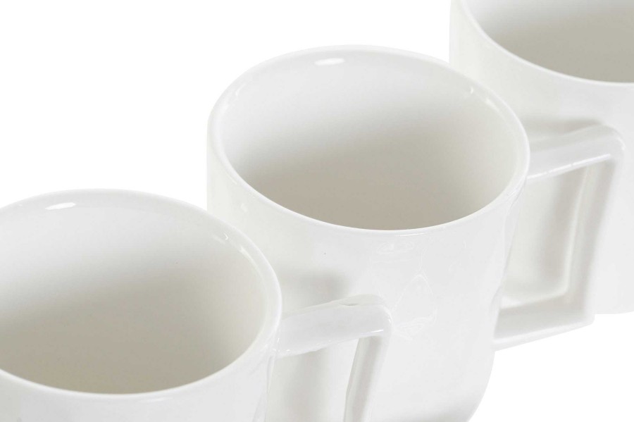 ITEM Cafe Set 6 Porcelana Bambu 26X12X25 90Ml, Blanco Hot