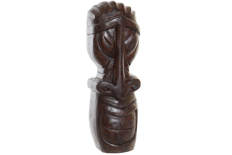 Detall ITEM Figura Mango 15X10X44,5 Aborigen Tallado Marron New