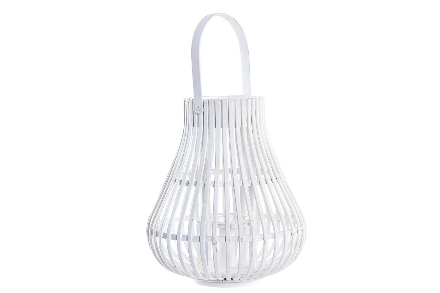 Detall ITEM Portavela Bambu Cristal 29X29X34 Blanco Hot