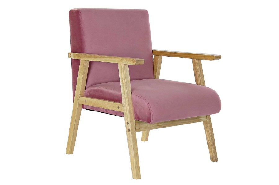 Detall ITEM Butaca Poliester Mdf 61X63X77 Terciopelo Rosa New