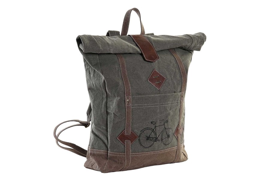 Detall ITEM Mochila Canvas Cuero 44X12X49 8 Marron New