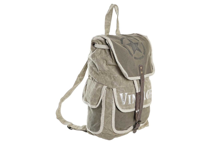 Detall ITEM Mochila Algodon Piel 30X17X44 Star Gris Hot