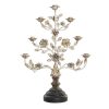 Detall ITEM Candelabro Metal Madera 61X21X83,5 Flores Wholesale