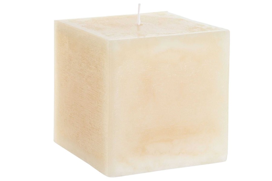 ITEM Vela Cera 12X12X12 1650 Gr, Cuadrada Natural Crema New