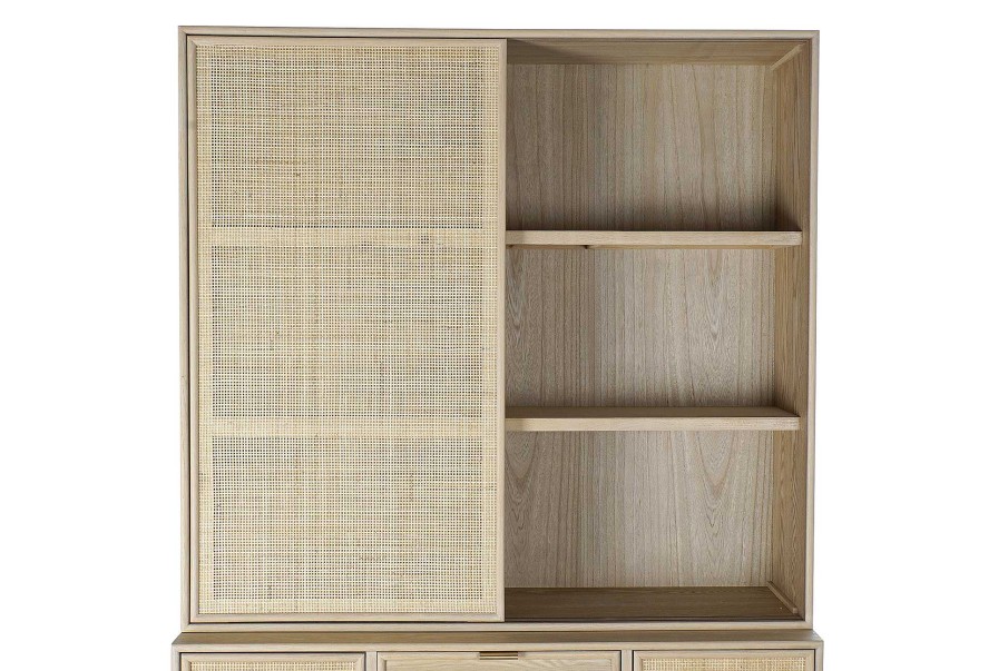 Detall ITEM Vitrina Paulownia Mdf 120X38,5X196 Rejilla Natural Wholesale