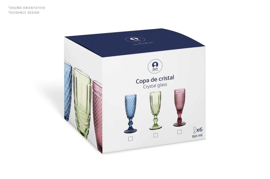 ITEM Copa Set 6 Cristal 8X8X15,5 285Ml Hojas Relieve Clearance