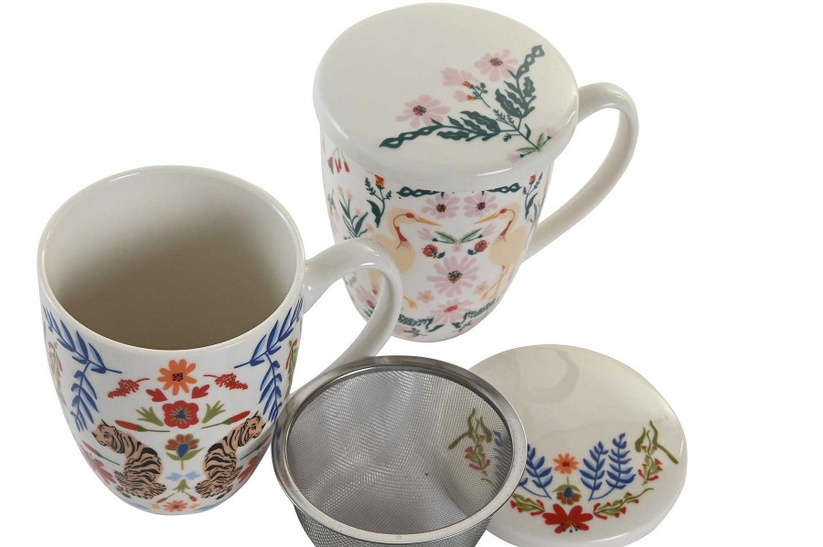 ITEM Mug Infusiones Porcelana 12X9X11 380Ml, 2 Surt. Wholesale