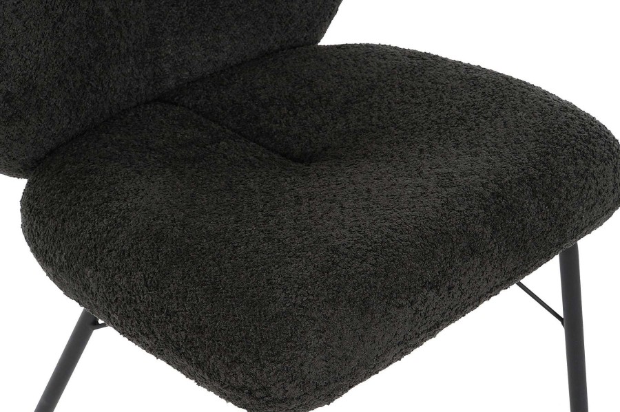 Detall ITEM Silla Poliester Metal 52X60X80 Boucle Negro Clearance