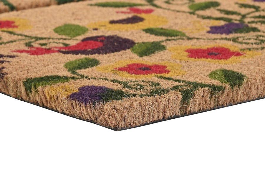 ITEM Felpudo Coco Goma 75X45X2,3 Flores 2 Surt. New