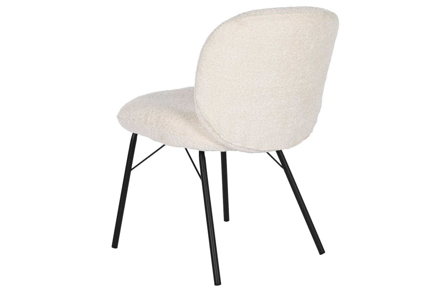 Detall ITEM Silla Poliester Metal 52X60X80 Boucle Crema New