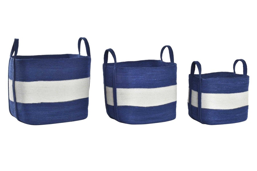 Detall ITEM Cesta Set 3 Yute 40X32X40 Azul Marino Clearance