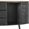 Detall ITEM Buffet Abeto Metal 145,5X45X76 Botellero Negro Online