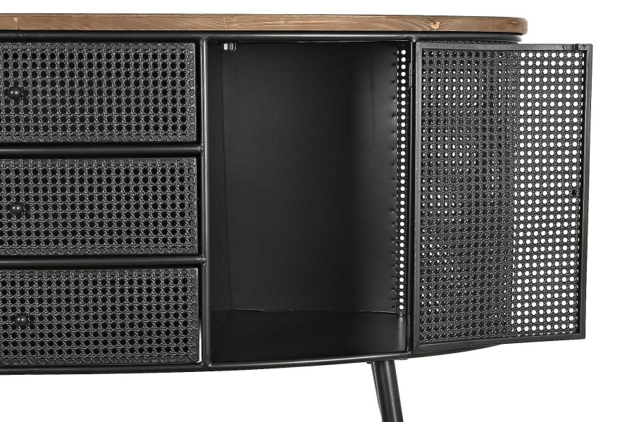 Detall ITEM Buffet Abeto Metal 145,5X45X76 Botellero Negro Online