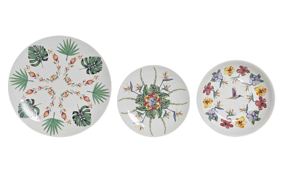 Detall ITEM Vajilla Set 18 Porcelana 27X27X2,5 Tropic Garden Clearance