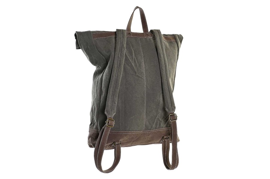 Detall ITEM Mochila Canvas Cuero 44X12X49 8 Marron New