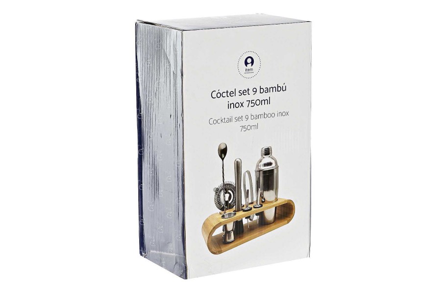 ITEM Coctel Set 9 Bambu Inox 9X9X25 750Ml Dorado Clearance